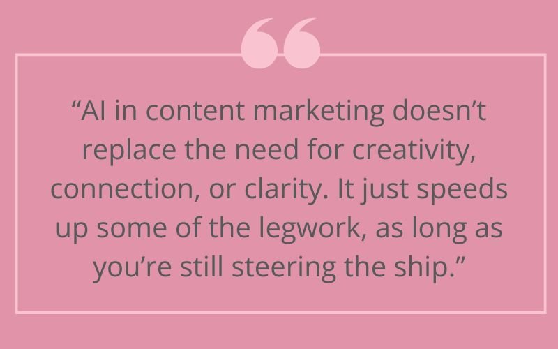 ai and contnt marketing does not replace the need for creativity from she rocks digital seo hobart