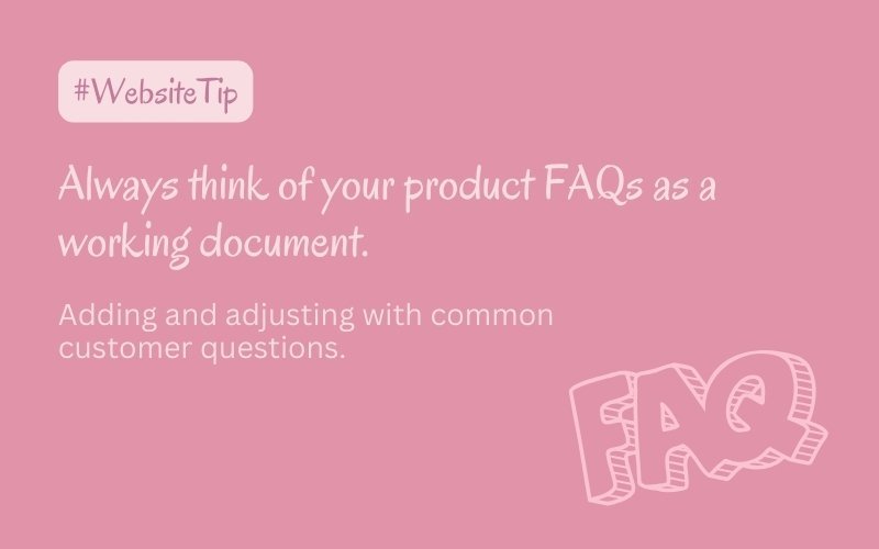 e-commerce product FAQ tips from she rocks digital hobart