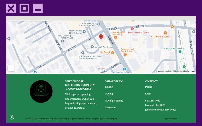 Graphic map highlighting specific service areas like Sandy Bay and Moonah, showing how a digital marketing agency Hobart should target local suburbs for better search results