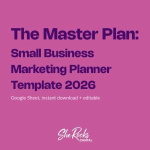 the master plan small business marketing planner template 2026 from she rocks digital