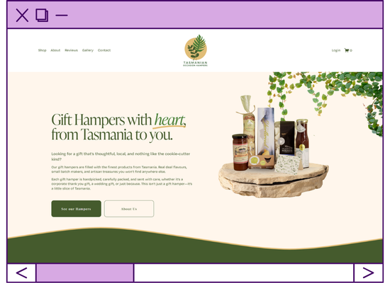 seo services for tasmanian occasion hampers home page