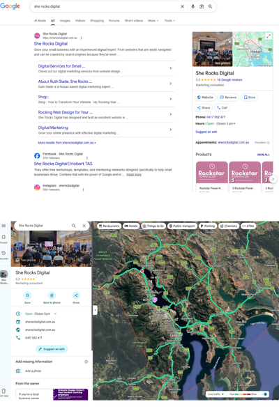 A mobile phone screen displaying a 5-star Google Business Profile review, illustrating the importance of local reputation for SEO Hobart strategies